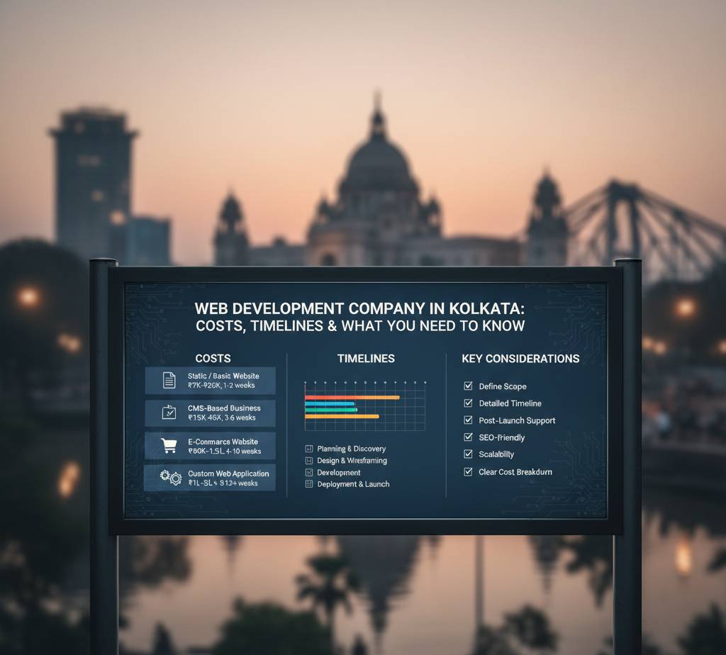 Read more about the article Web Development Company in Kolkata: Costs, Timelines & What You Need to Know